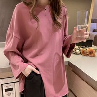 Long Sleeve T Shir Elegan Auumn Korean Syle Loose Fi Versaile Lazy Niche Design Irregular Base