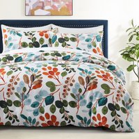 Fresh Flowers Leaves Branches Quilt Cover Home Textile Bedding Three Piece Set