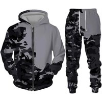  Camouflage Hooded Sweatshirt Set – 3D Digital Print Pullover & Joggers Military Inspired Streetwear 