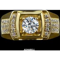1 Carat Pure Silver D Color Moissanite Dominant Boyfriend Gold Plated Men’s Ring