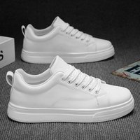 High Quality Men’s Sneakers Light PU Leather Casual Shoes For Men Lace Up Flats Luxury White Black Tenis Shoes Zapatillas Hombre