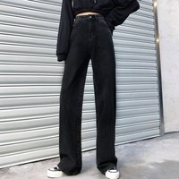 Clothing Wide Leg Jeans Loose Autumn Winter Retro High Waist Drape Chic Straight Floor Length Trousers