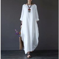 2023 Spring Loose Cotton Hemp Long Dress