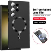 Magsafe Slim Matte Paint Magnetic Silicone Soft Case Samsung Galaxy S23 Ultra Lens Glass Samung S 23 Plus