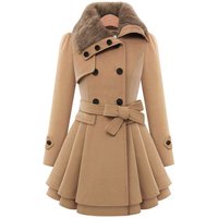 Long Woolen Coat Double breasted Woolen Coat Trench Coat