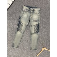 Men's Clothing Retro jeans men's straight autumn and winter new high end handsome embroidery personality slim feet stretch trousers