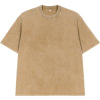 Clothing Trendy Brand Heavy Washed Distressed T Shirt American Retro Solid Loose Drop Shoulder Short Sleeve