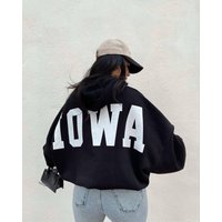 Women's Printed Plain Letter Hoodie