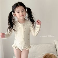 Girls' Long Sleeve Sun Protection Swimsuit – Cute & Stylish One-Piece Bathing Suit With Upf 50+ – Quick-Dry Swimwear For Toddler To Preteen