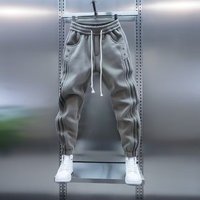 Clothing Casual Jogger Pants Elastic Waist & Drawstring Cuffs Striped Slim Fit Sweatpants Spring & Autumn 