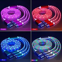 3 1 Light up Charging Cable Multi LED Charging Cable Light Up Charger Cord 3A USB Cable Compatible Most Smart Phones