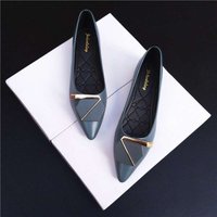 Flat Shoes Soft Sole 2023 Four season Style Moccasins Versatile Square Buckle Pointed Toe Comfortable Slip on Shoes