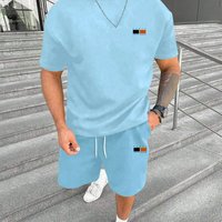 Summer Casual Suit Short Sleeved T Shirt Sports Shorts Running Two Piece Suit
