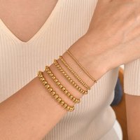 Simple titanium steel bracelet for women ins style niche high end versatile gold non fading pigment chain jewelry