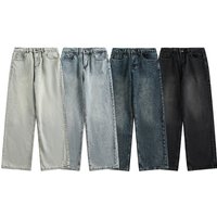 CATTEE Classic Washed Straight Leg Jeans Relaxed Fit Versatile Casual Denim Pants