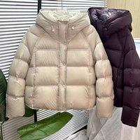 Puffer Jacket With Hood – Oversized Short Coat, Polyester-Filled, Warm Winter Outerwear (S/M/L/XL, White/Black/Purple/Brown/Green)
