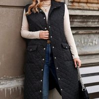 Plus Quilted Vest – Lightweight Puffer Vest Trendy & Versatile Layering Piece Fall & Winter
