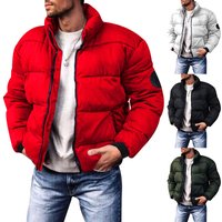 Winter Padded Jacket Stand Collar Quilted Coat Thickened Windproof Parka