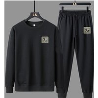 Clothing Spring Autumn Casual Sports Suit Jacket Cropped Pants Round Neck Sweatshirt Long Sleeved Pants Sports Suit