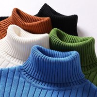 Men's sweater long neck sweater slim-fit lapel one fluffy coat male students high neck