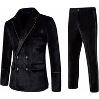 Clothing Suit Set Velvet rimmed Double breasted Suit Dress Performance Set