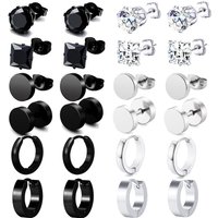 Men’s Jewelry Titanium Steel Stainless Steel Combination Set Earrings Earrings Coil Earrings Hanging Pendant Ear Buckle