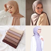 Muslim headscarf Monochrome Model Khan Scarf Malay Hui Headscarf Mercerized Cotton Headscarf Thermal Shawl