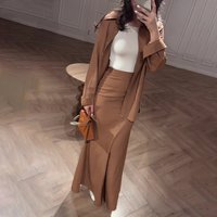 Clothing casual fashion comfortable shirt high waist hip slim skirt suit