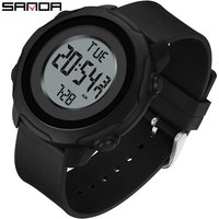 Sanda Single Display Electronic Student Alarm Clock Sports Night Glow Waterproof Shockproof Multi functional Watch for