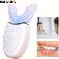 Electric U-shaped 360° Mouth Cleaning, LED Light P3 Cleaning Modes, Automatic Rechargeable Toothbrush For On The Go And