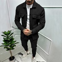 European American Large Fashion Suit Spring Autumn Two piece Set Trendy Suede Casual Jacket Pants