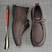 Men's Work Boots With Cushioned Insoles & Slip-Resistant Outsoles - Casual Lace-Up Leather Shoes For Business & Daily Wear (Black, Brown, Gray)