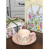 Lily Wind Chime Ceramic Coffee Dish Design, niche and exquisite for home use. Afternoon Tea Cup as a souvenir