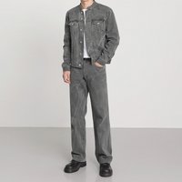 Denim Jacket Men's Spring And Autumn Trend Loose Jacket Set Vintage Jeans Two-piece Set