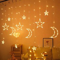 Star Moon Led Curtain Garland String Light EID Mubarak Ramadan Decorations Home 2023 Islam Muslim Event Party Supplies Decor