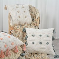 Tufted Cushion Pillow Set – Modern Minimalist Embroidery & Patchwork Sofa Throw Pillows PP Cotton Filling 45x45cm