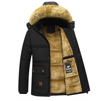 Männer 2025 Winter Neue Winddicht Fleece Warme Dicke Jacke Parkas Mantel Männer Mode Mit Kapuze Pelz Kragen Jacke Klassische Casual Parka Männer