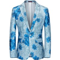 CT Fashion Floral Suit Banquet Business Casual Blazer Singer Host Stage Performance Tuxedo