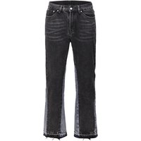 Clothing high street style hip hop patchwork flared personalized jeans