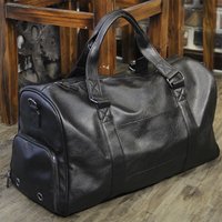 Genuine leather short distance large capacity portable handbag, business travel luggage sports and fitness bag, men's