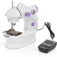INNE Electric Sewing Machine Mini Home Small Double Speed Household Portable Night Light Foot Pedal Straight Two Thread Kit Tool