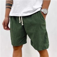 Clothing Spring Summer Solid Lace Up Sports Pants Corduroy Simple Five Point Shorts Shorts Casual Pants