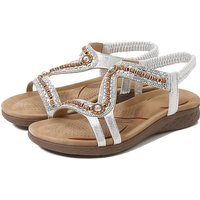 Large Shoes Outside Flower Pattern Rhinestone Sandals Flat Large Sandals