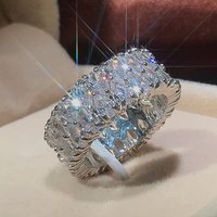 Jewelry & Accessories fashion style hot sale New AAA grade double row drop shaped zircon ring fashion ring accessories