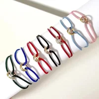 Man Woman Designer Gold Jewlery Unisexstainless Steel Bracelet 3 Metal Buckle Ribbon Lace Up Chain Multicolor