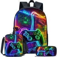 Kids Backpacks17 Inch Game Console Handle Three Piece Schoolbag Cartoon Cute Elementary School Student Animal Backpack Backpack