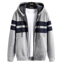 Men's Cardigan Jacket 2023 Spring And Autumn Season Hooded Men's Knitted Sweater 8876