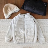 Kids‘ Sherpa-Lined Puffer Jacket – 90% White Duck Down, Lightweight For School & Play (Black/Gray/Pink/White), 90-160cm