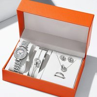 popular women's watch gift box Diamond-embedded luxury elegant all-match quartz watch suit