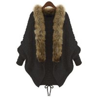 knitted cardigan cape shawl wool neck sweater coat